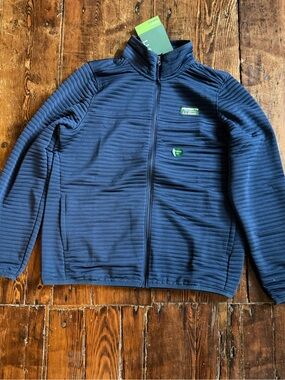 L.L. Bean Navy Blue Full-Zip Quilted Fleece Jacket